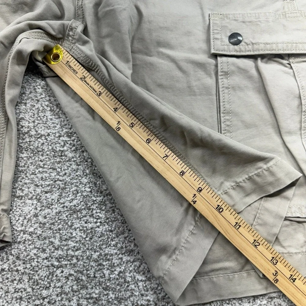 NWOT Men's Carhartt Beige Tan 100% Cotton Relaxed Fit Cargo Shorts Size 34x11